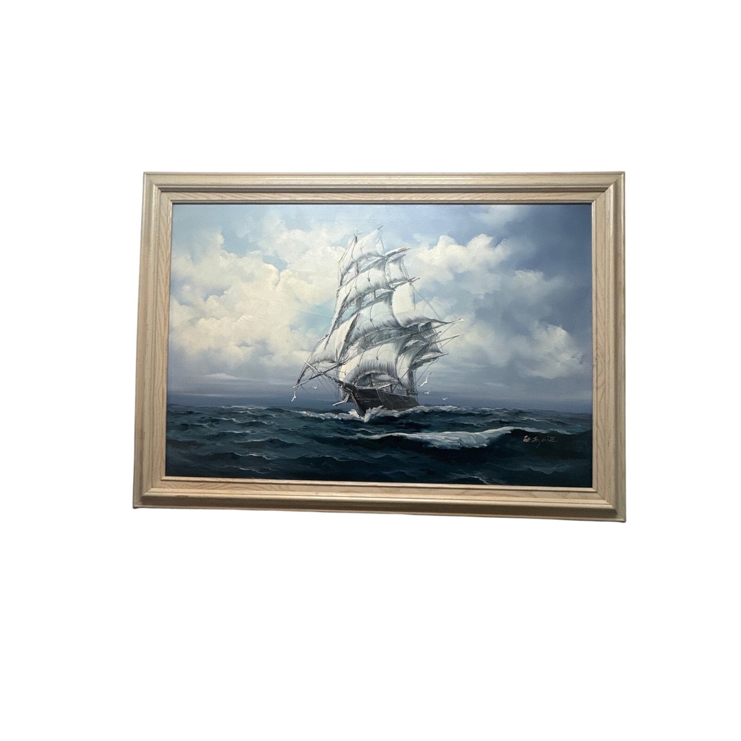 W. Sopia, Sailing Ship, Framed Oil Painting, 20th Century