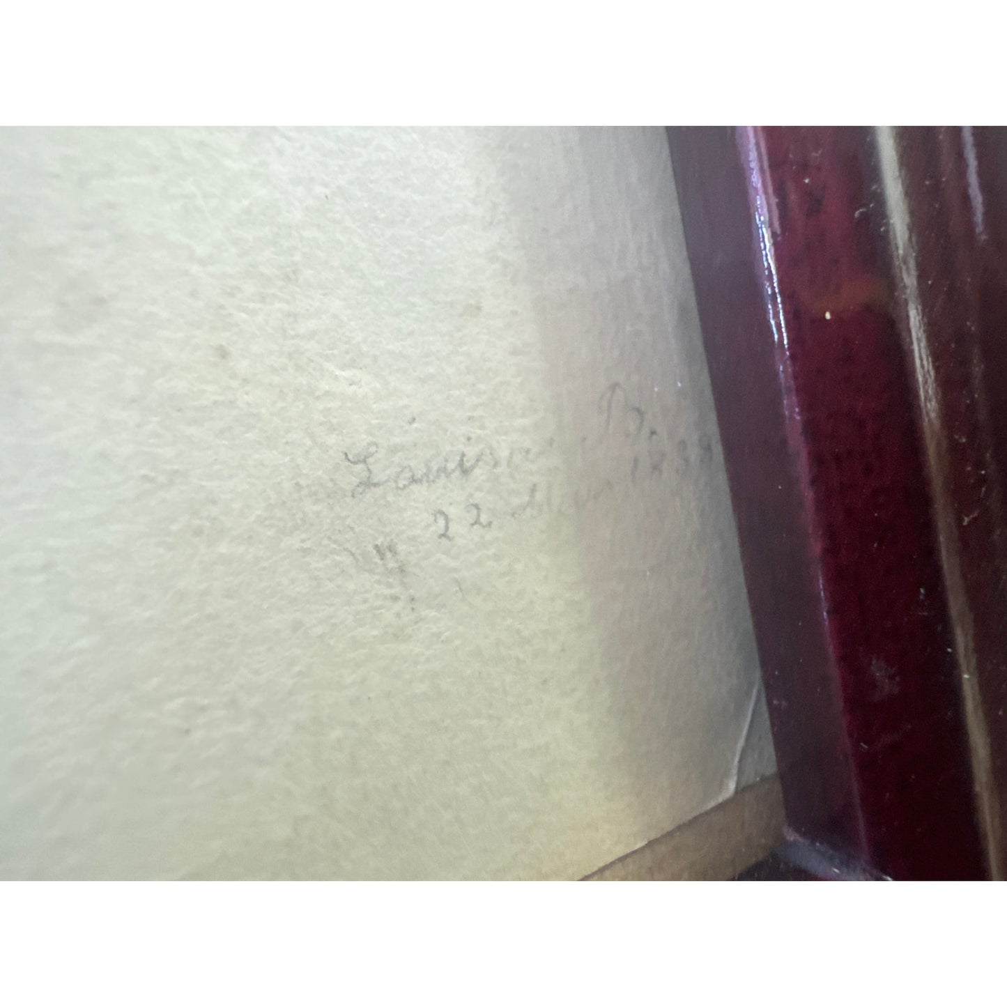 1838 Louisa B antique pencil sketch