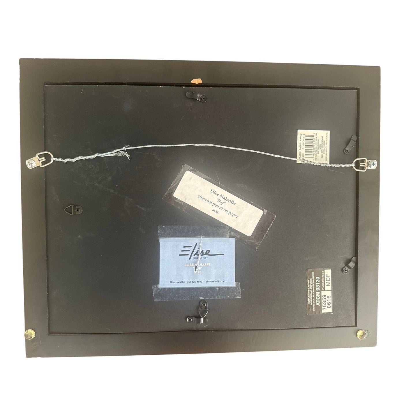 Elise Mahaffie, Buffalo, Charcoal Pencil Drawing on Paper, Contemporary